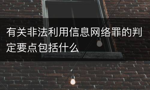 有关非法利用信息网络罪的判定要点包括什么