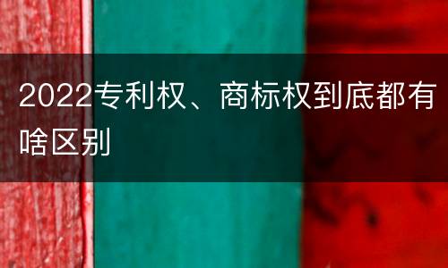 2022专利权、商标权到底都有啥区别