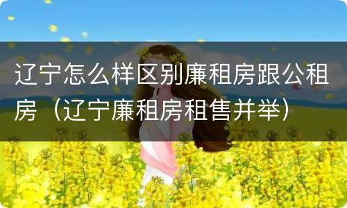 辽宁怎么样区别廉租房跟公租房（辽宁廉租房租售并举）