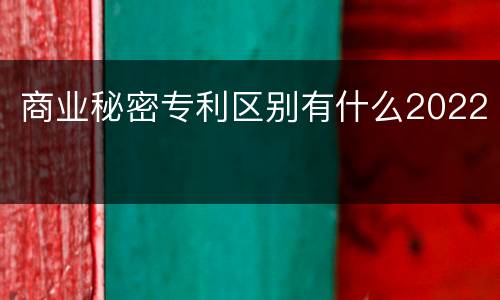 商业秘密专利区别有什么2022