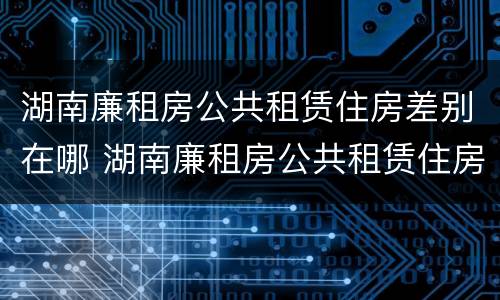 湖南廉租房公共租赁住房差别在哪 湖南廉租房公共租赁住房差别在哪查