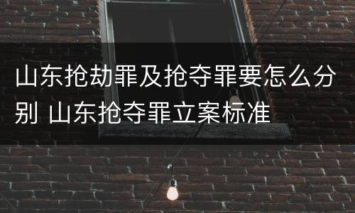 山东抢劫罪及抢夺罪要怎么分别 山东抢夺罪立案标准