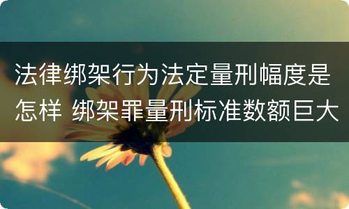 法律绑架行为法定量刑幅度是怎样 绑架罪量刑标准数额巨大