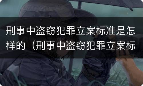 刑事中盗窃犯罪立案标准是怎样的（刑事中盗窃犯罪立案标准是怎样的案例）