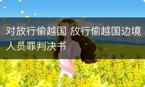 对放行偷越国 放行偷越国边境人员罪判决书
