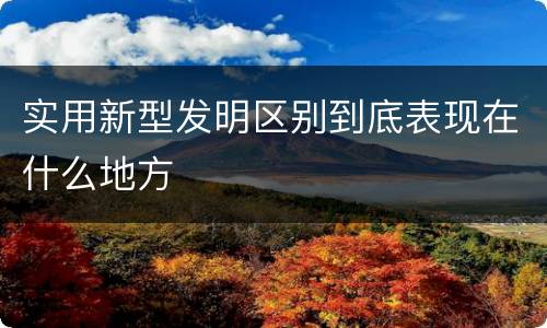 实用新型发明区别到底表现在什么地方