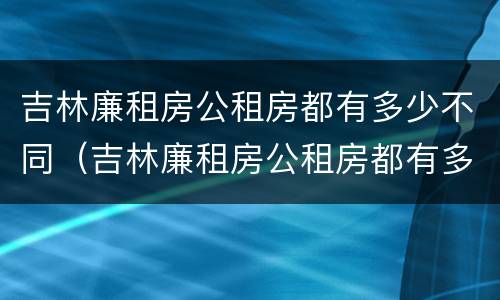 吉林廉租房公租房都有多少不同（吉林廉租房公租房都有多少不同的地方）