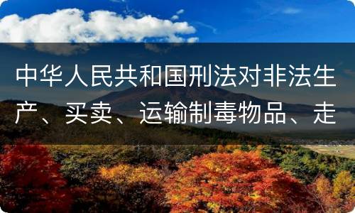 中华人民共和国刑法对非法生产、买卖、运输制毒物品、走私制毒物品罪的立案标准