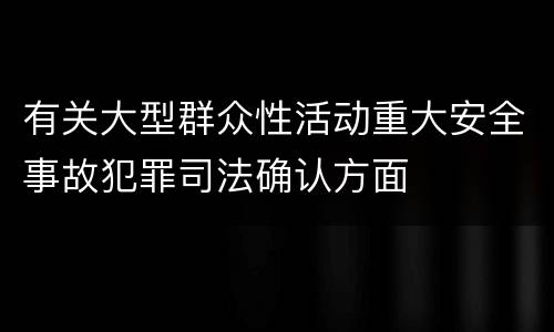 有关大型群众性活动重大安全事故犯罪司法确认方面
