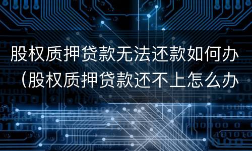 股权质押贷款无法还款如何办（股权质押贷款还不上怎么办）