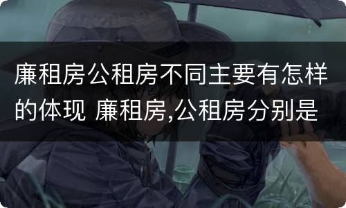 廉租房公租房不同主要有怎样的体现 廉租房,公租房分别是什么意思?