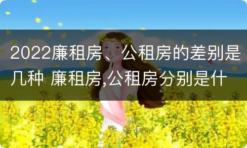2022廉租房、公租房的差别是几种 廉租房,公租房分别是什么意思?