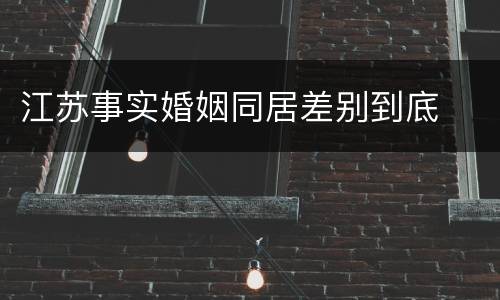 江苏事实婚姻同居差别到底