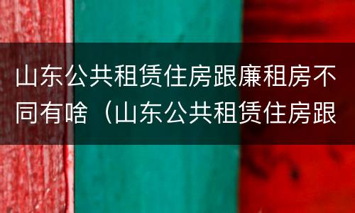 山东公共租赁住房跟廉租房不同有啥（山东公共租赁住房跟廉租房不同有啥影响）