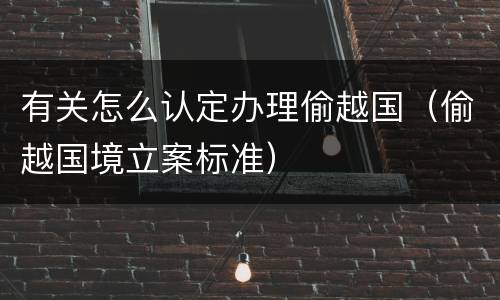有关怎么认定办理偷越国（偷越国境立案标准）