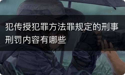 犯传授犯罪方法罪规定的刑事刑罚内容有哪些