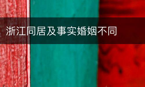 浙江同居及事实婚姻不同