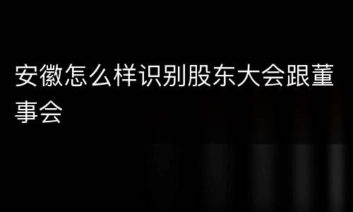 安徽怎么样识别股东大会跟董事会