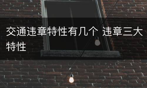 交通违章特性有几个 违章三大特性
