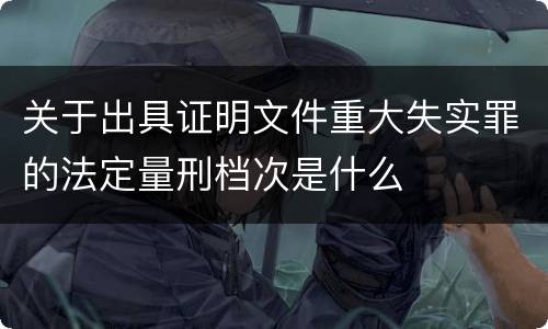 关于出具证明文件重大失实罪的法定量刑档次是什么