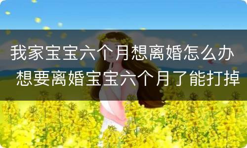 我家宝宝六个月想离婚怎么办 想要离婚宝宝六个月了能打掉吗