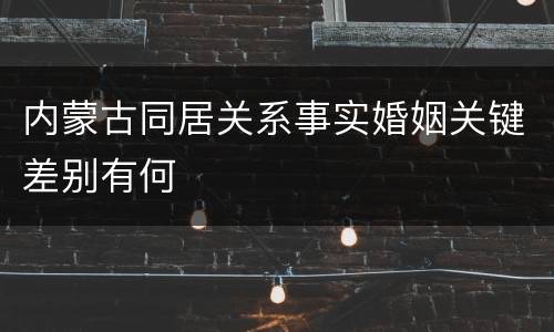 内蒙古同居关系事实婚姻关键差别有何