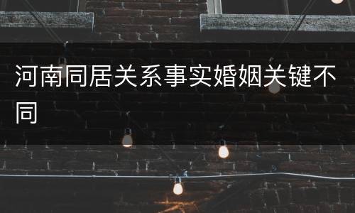 河南同居关系事实婚姻关键不同