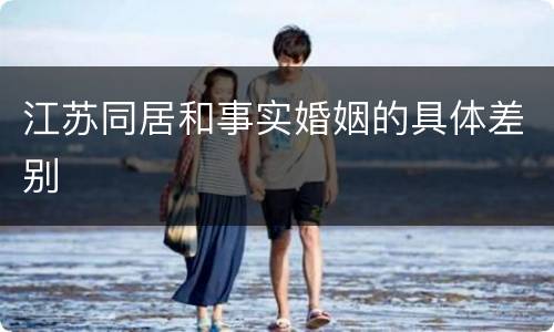 江苏同居和事实婚姻的具体差别