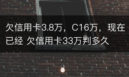 欠信用卡3.8万，C16万，现在已经 欠信用卡33万判多久