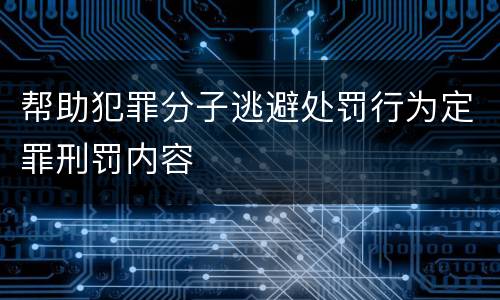 帮助犯罪分子逃避处罚行为定罪刑罚内容