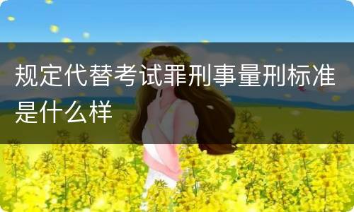 规定代替考试罪刑事量刑标准是什么样
