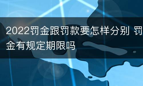 2022罚金跟罚款要怎样分别 罚金有规定期限吗