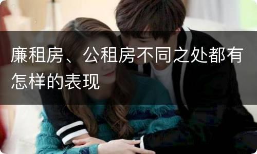 廉租房、公租房不同之处都有怎样的表现