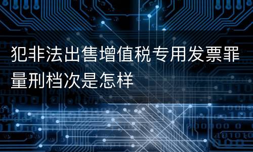 犯非法出售增值税专用发票罪量刑档次是怎样
