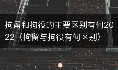 拘留和拘役的主要区别有何2022（拘留与拘役有何区别）