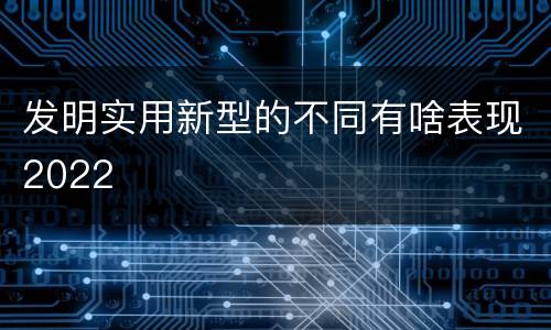 发明实用新型的不同有啥表现2022