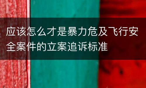应该怎么才是暴力危及飞行安全案件的立案追诉标准
