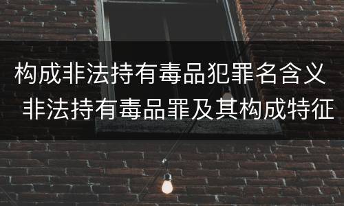 构成非法持有毒品犯罪名含义 非法持有毒品罪及其构成特征