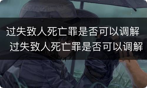 过失致人死亡罪是否可以调解 过失致人死亡罪是否可以调解
