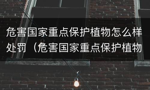 危害国家重点保护植物怎么样处罚（危害国家重点保护植物案）