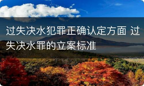 过失决水犯罪正确认定方面 过失决水罪的立案标准