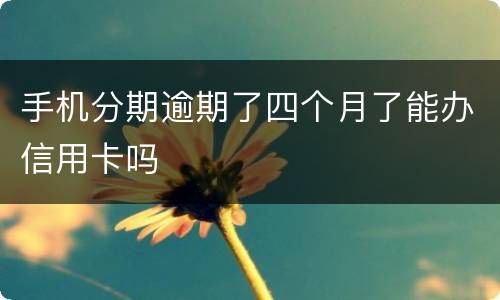 手机分期逾期了四个月了能办信用卡吗