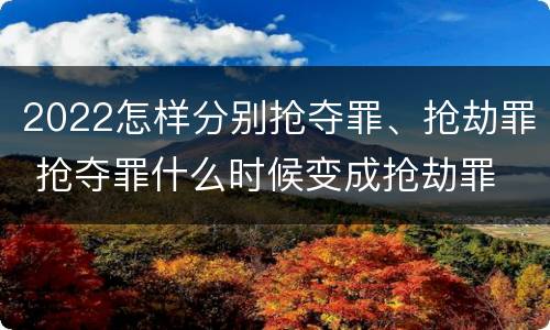 2022怎样分别抢夺罪、抢劫罪 抢夺罪什么时候变成抢劫罪
