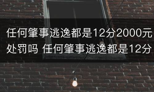 任何肇事逃逸都是12分2000元处罚吗 任何肇事逃逸都是12分2000元处罚吗