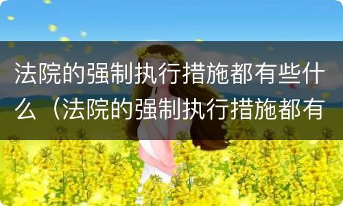 法院的强制执行措施都有些什么（法院的强制执行措施都有些什么内容）
