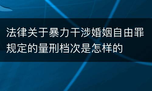 法律关于暴力干涉婚姻自由罪规定的量刑档次是怎样的