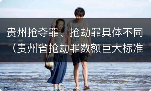 贵州抢夺罪、抢劫罪具体不同（贵州省抢劫罪数额巨大标准）