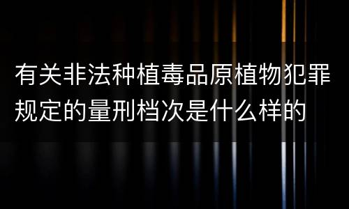 有关非法种植毒品原植物犯罪规定的量刑档次是什么样的