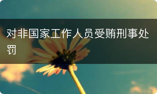对非国家工作人员受贿刑事处罚