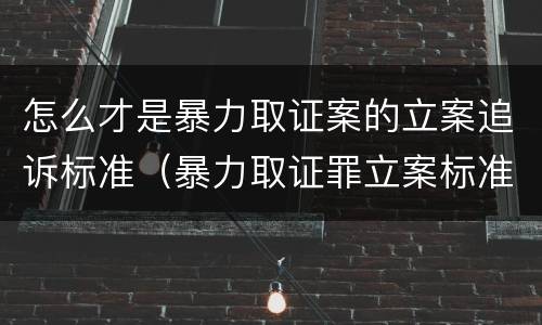 怎么才是暴力取证案的立案追诉标准（暴力取证罪立案标准）